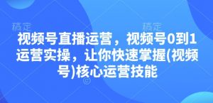 视频号直播运营，视频号0到1运营实操，让你快速掌握(视频号)核心运营技能-搞机圈