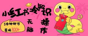 小红书冷知识账号，无脑复制粘贴，5分钟即可变现3张-搞机圈