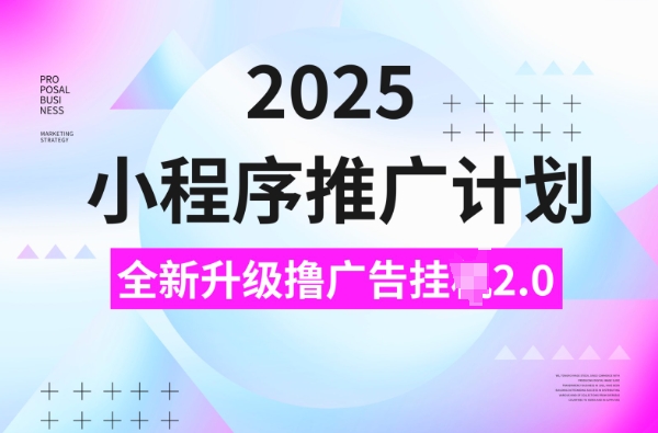 2025小程序推广计划，撸广告挂JI3.0玩法，日均5张【揭秘】-搞机圈