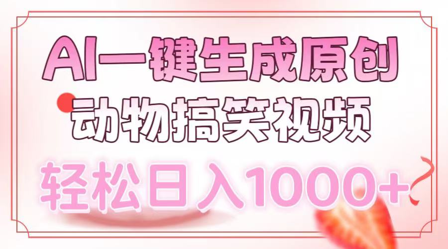 AI一键生成原创动物搞笑视频，轻松日入1000+-搞机圈