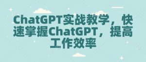 ChatGPT实战教学，快速掌握ChatGPT，提高工作效率-搞机圈