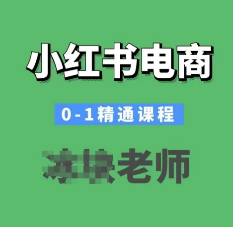 小红书电商0-1精通课程，小红书开店必学课程-搞机圈