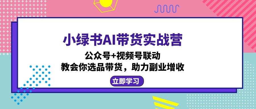 小绿书AI带货实战营：公众号+视频号联动，教会你选品带货，助力副业增收-搞机圈