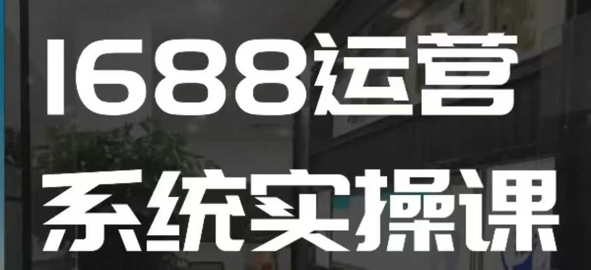 1688高阶运营系统实操课，快速掌握1688店铺运营的核心玩法-搞机圈