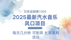 2025最新汽水音乐躺赚项目 每天几分钟 日入1000＋-搞机圈