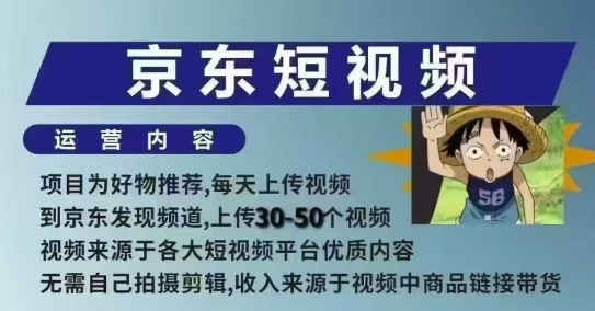京东短视频带货课，无需自己拍摄剪辑，保姆式教学，两天快速上手-搞机圈