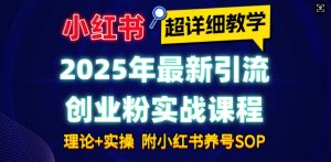 2025年最新小红书引流创业粉实战课程【超详细教学】小白轻松上手，月入1W+，附小红书养号SOP-搞机圈