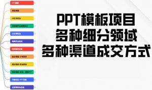 PPT模板项目，多种细分领域，多种渠道成交方式，实操教学-搞机圈