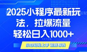 2025年小程序最新玩法，流量直接拉爆，单日稳定变现1000+-搞机圈