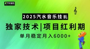 2025汽水音乐挂JI，独家技术，项目红利期，稳定月入5k【揭秘】-搞机圈