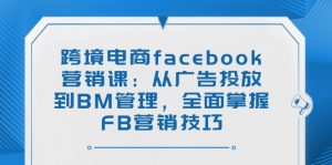 跨境电商facebook营销课：从广告投放到BM管理，全面掌握FB营销技巧-搞机圈