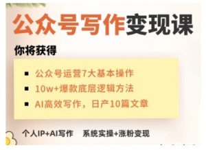 AI公众号写作变现课，手把手实操演示，从0到1做一个小而美的会赚钱的IP号-搞机圈