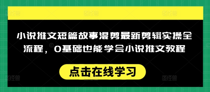 小说推文短篇故事混剪最新剪辑实操全流程，0基础也能学会小说推文教程，肯干多发日入多张-搞机圈