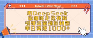 用DeepSeek做哪吒走秀视频,引爆流量涨粉利器,单日变现1k-搞机圈