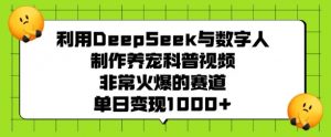 利用DeepSeek与数字人制作养宠科普视频，非常火爆的赛道，单日变现多张-搞机圈