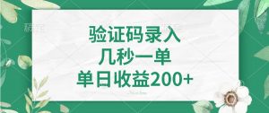 验证码录入，几秒一单，单日收益200+-搞机圈