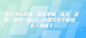 小红书必修课，覆盖电商，无人，获客，种草，mcn，直播等多个板块，看了就能干-搞机圈