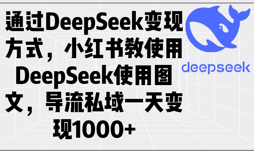 通过DeepSeek变现方式，小红书教使用DeepSeek图文，导流私域一天变现1000+-搞机圈