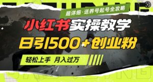 2月小红书最新日引500+创业粉实操教学【超详细】小白轻松上手，月入1W+，附小红书养号起号SOP-搞机圈