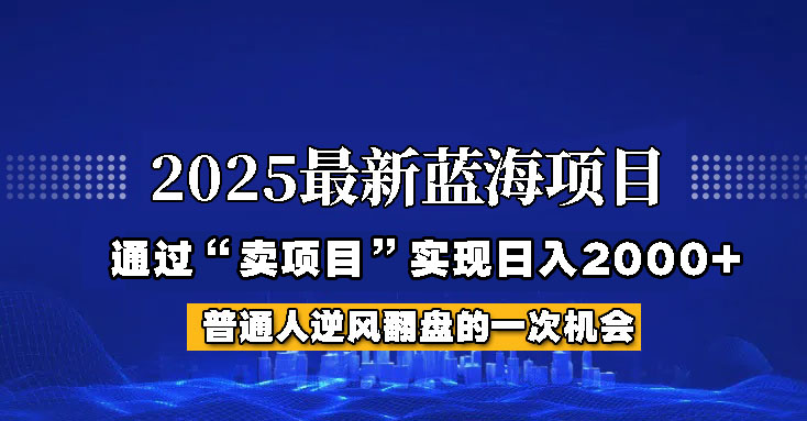 2025年蓝海项目，如何通过“网创项目”日入2000+-搞机圈