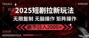 2025短剧拉新玩法，无需注册登录，无限0撸，无脑批量操作日入2000+-搞机圈