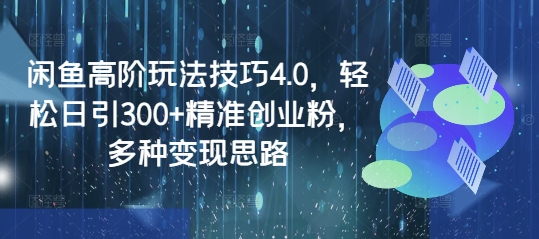 闲鱼高阶玩法技巧4.0，轻松日引300+精准创业粉，多种变现思路-搞机圈
