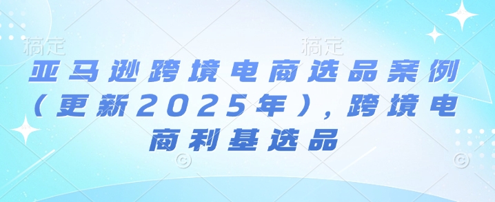 亚马逊跨境电商选品案例(更新2025年3月)，跨境电商利基选品-搞机圈