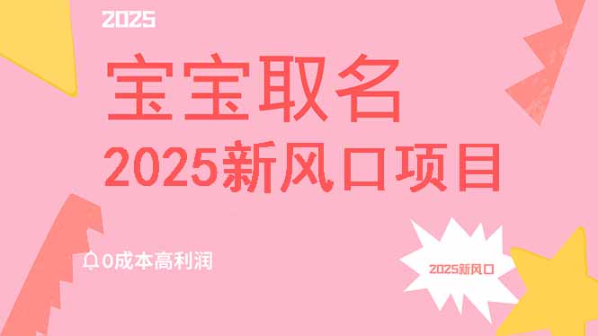 2025新风口项目宝宝取名，0成本高利润，附保姆级教程，月入过万不是梦-搞机圈