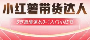 小红薯达人带货启航计划，3节直播课从0-1入门小红书-搞机圈