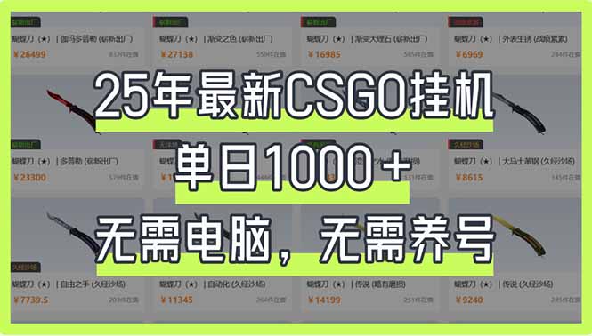 25年最新CSGO挂机系统，单日1000+，无需电脑，无需养号，0基础可上手-搞机圈