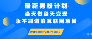 最新男粉计划6.0玩法，永不凋谢的互联网项目 当天做当天变现，视频包原...-搞机圈
