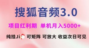 搜狐音频挂ji3.0.可矩阵可放大，独家技术，稳定月入5000+【揭秘】-搞机圈