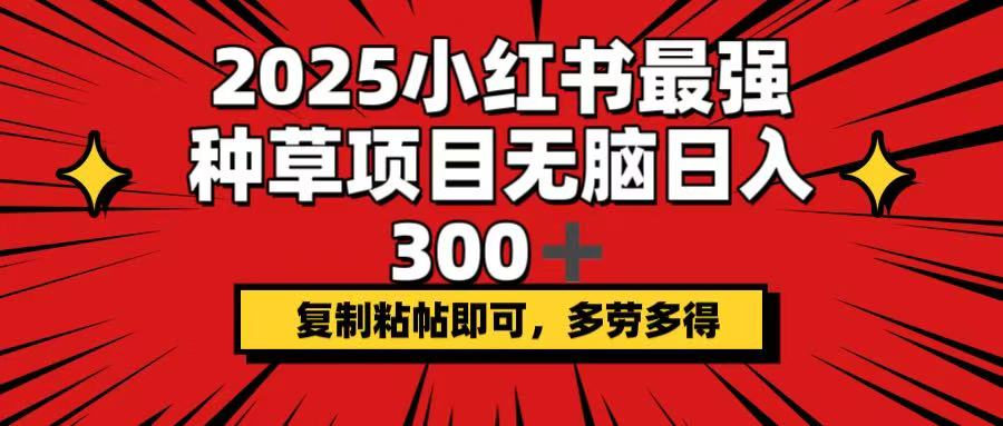 2025小红书最强种草项目，无脑日入300+，复制粘帖即可，多劳多得-搞机圈