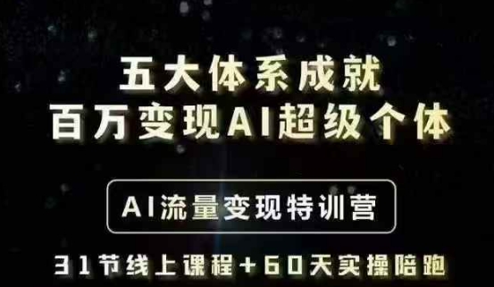 五大体系成就百万变现AI超级个体- AI流量变现特训营,一步一步教你一个人怎么年入百W-搞机圈