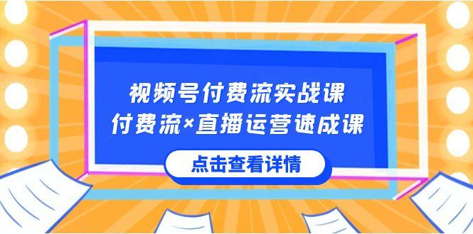 视频号付费流实战课，付费流×直播运营速成课，让你快速掌握视频号核心运营技能-搞机圈