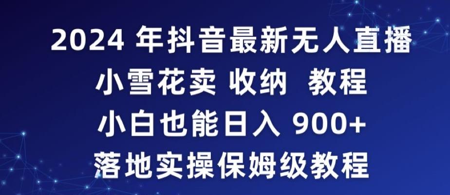 2024年抖音最新无人直播小雪花卖收纳教程，小白也能日入900+落地实操保姆级教程【揭秘】-搞机圈