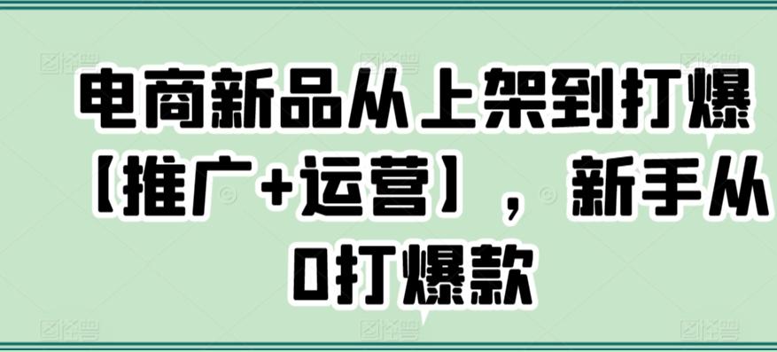电商新品从上架到打爆【推广+运营】，新手从0打爆款-搞机圈