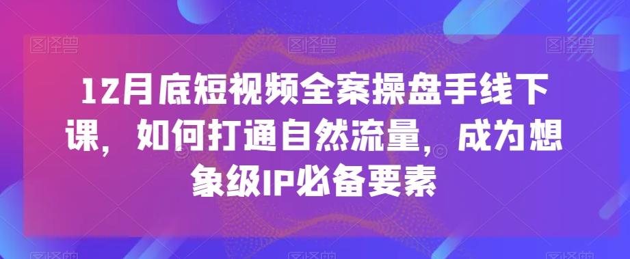 12月底短视频全案操盘手线下课，如何打通自然流量，成为想象级IP必备要素-搞机圈