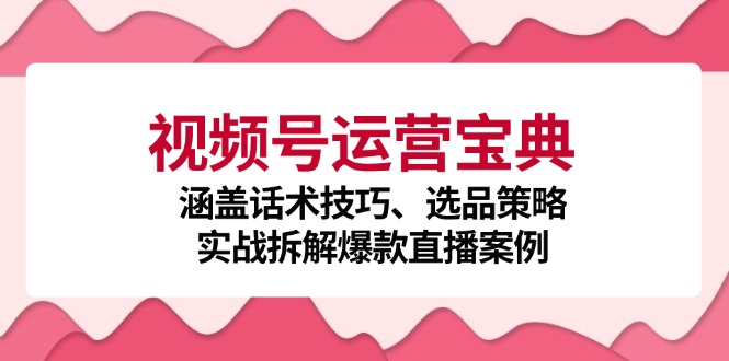 视频号运营宝典：涵盖话术技巧、选品策略、实战拆解爆款直播案例-搞机圈