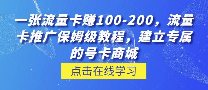 一张流量卡赚100-200，流量卡推广保姆级教程，建立专属的号卡商城-搞机圈