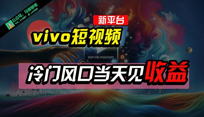 全新平台vivo短视频，新风口AI混剪无脑搬运，冷门风口当天见收益，7天…-搞机圈