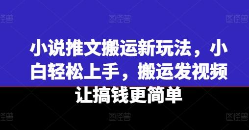 小说推文搬运新玩法，小白轻松上手，搬运发视频让搞钱更简单-搞机圈