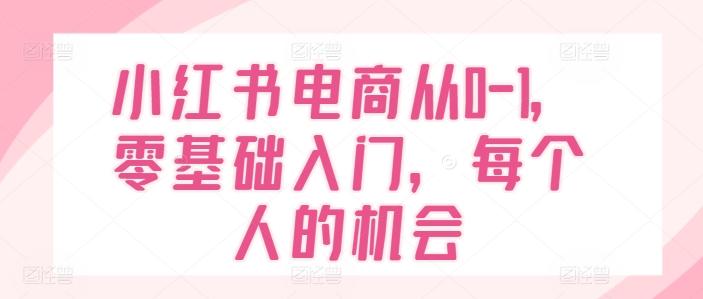 小红书电商从0-1，零基础入门，每个人的机会-搞机圈