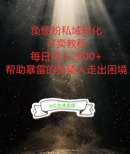 负债粉掘金计划，帮助负债者解决问题，债务规划，债务重组，最好的变现方式【揭秘】-搞机圈