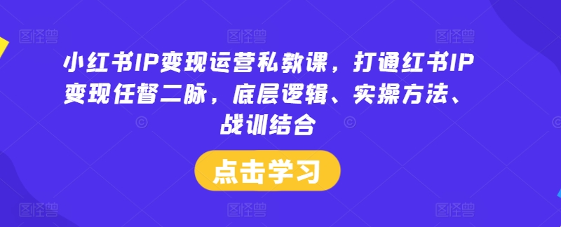 小红书IP变现运营私教课，打通红书IP变现任督二脉，底层逻辑、实操方法、战训结合-搞机圈
