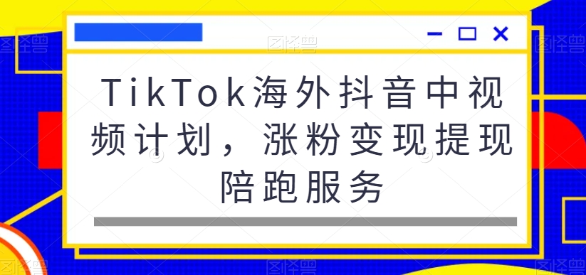 TikTok海外抖音中视频计划，涨粉变现提现陪跑服务-搞机圈