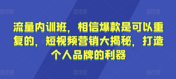 流量内训班，相信爆款是可以重复的，短视频营销大揭秘，打造个人品牌的利器-搞机圈