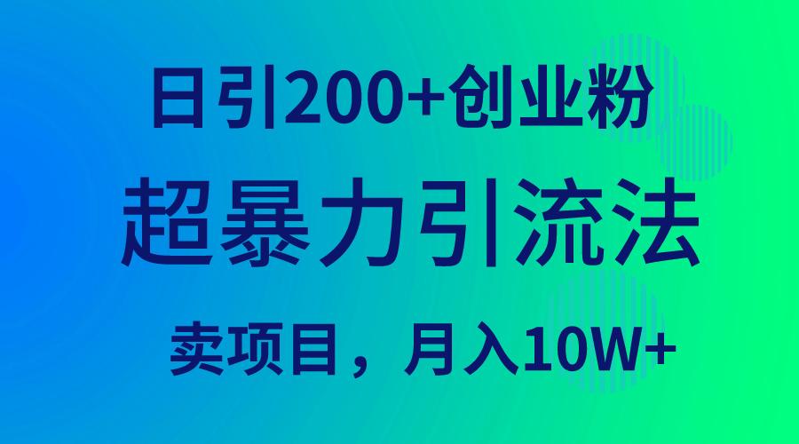 (9654期)超暴力引流法，日引200+创业粉，卖项目月入10W+-搞机圈
