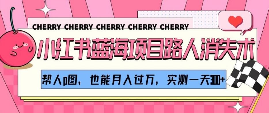 小红书蓝海项目路人消失术，帮人p图，也能月入过万，实测一天300+【揭秘】-搞机圈