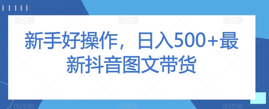 新手好操作，日入500+最新抖音图文带货【揭秘】-搞机圈